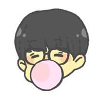 Round glasses boy sticker #13609796