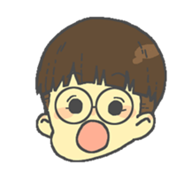 Round glasses boy sticker #13609799