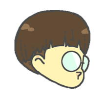 Round glasses boy sticker #13609802