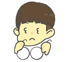 Round glasses boy sticker #13609806