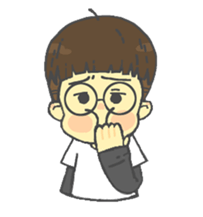 Round glasses boy sticker #13609810