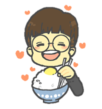 Round glasses boy sticker #13609812