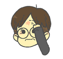 Round glasses boy sticker #13609813