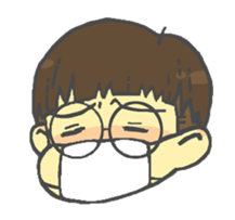 Round glasses boy sticker #13609818