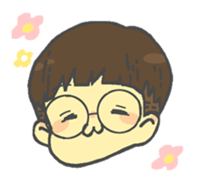 Round glasses boy sticker #13609819
