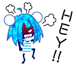 JUST BLUE GIRL (English) sticker #13610105