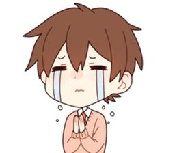 Cheerful high school boys sticker #13610191