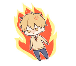 Cheerful high school boys sticker #13610192