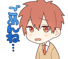 Cheerful high school boys sticker #13610195