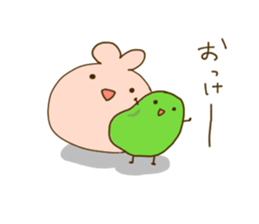 rabbit and broad beans sticker #13610886