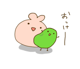 rabbit and broad beans sticker #13610886