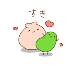 rabbit and broad beans sticker #13610894