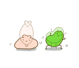 rabbit and broad beans sticker #13610896