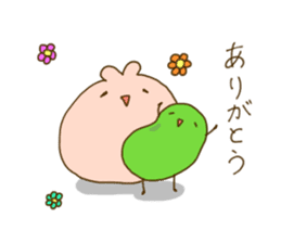 rabbit and broad beans sticker #13610900