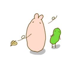 rabbit and broad beans sticker #13610907