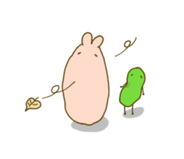 rabbit and broad beans sticker #13610907
