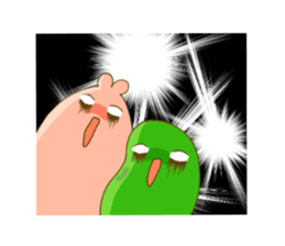 rabbit and broad beans sticker #13610924