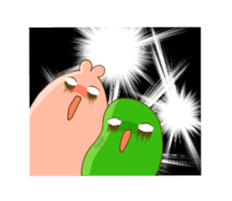 rabbit and broad beans sticker #13610924