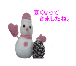 a snowman of the wool felt. sticker #13612527