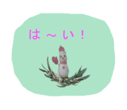 a snowman of the wool felt. sticker #13612528