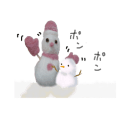 a snowman of the wool felt. sticker #13612529