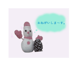 a snowman of the wool felt. sticker #13612530