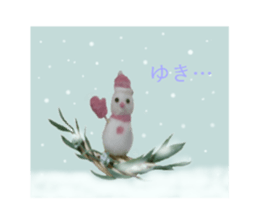 a snowman of the wool felt. sticker #13612531