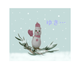 a snowman of the wool felt. sticker #13612531