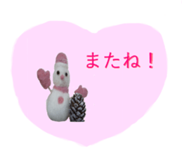 a snowman of the wool felt. sticker #13612532