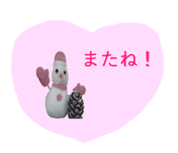 a snowman of the wool felt. sticker #13612532