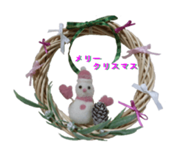 a snowman of the wool felt. sticker #13612533