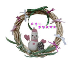 a snowman of the wool felt. sticker #13612533