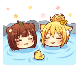 Tanuki & Fox girl sticker #13612649