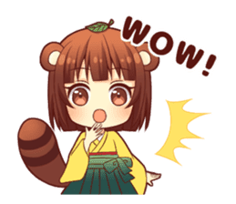 Tanuki & Fox girl sticker #13612652