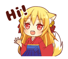 Tanuki & Fox girl sticker #13612653