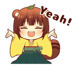 Tanuki & Fox girl sticker #13612654