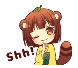 Tanuki & Fox girl sticker #13612656