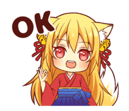 Tanuki & Fox girl sticker #13612657