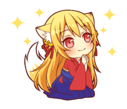 Tanuki & Fox girl sticker #13612659