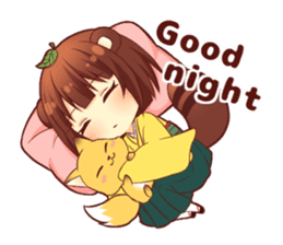 Tanuki & Fox girl sticker #13612660