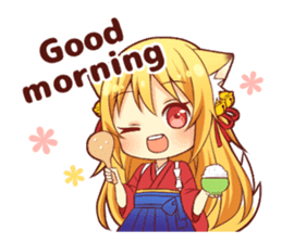 Tanuki & Fox girl sticker #13612661