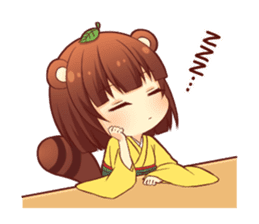 Tanuki & Fox girl sticker #13612662