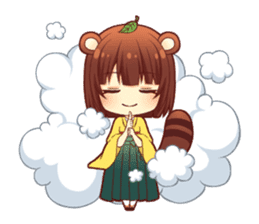 Tanuki & Fox girl sticker #13612664