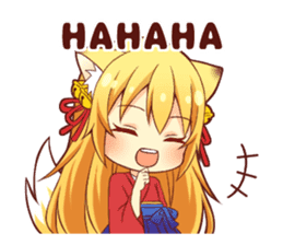 Tanuki & Fox girl sticker #13612665
