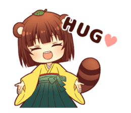 Tanuki & Fox girl sticker #13612666