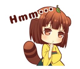 Tanuki & Fox girl sticker #13612668
