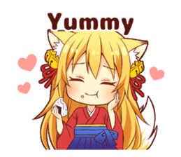 Tanuki & Fox girl sticker #13612669