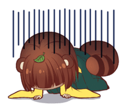 Tanuki & Fox girl sticker #13612670