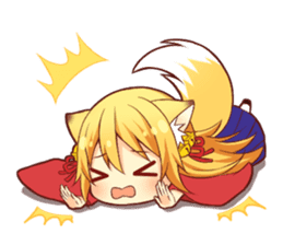 Tanuki & Fox girl sticker #13612671