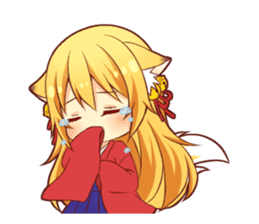 Tanuki & Fox girl sticker #13612675